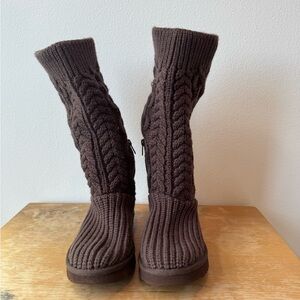 Knit Brown Boots